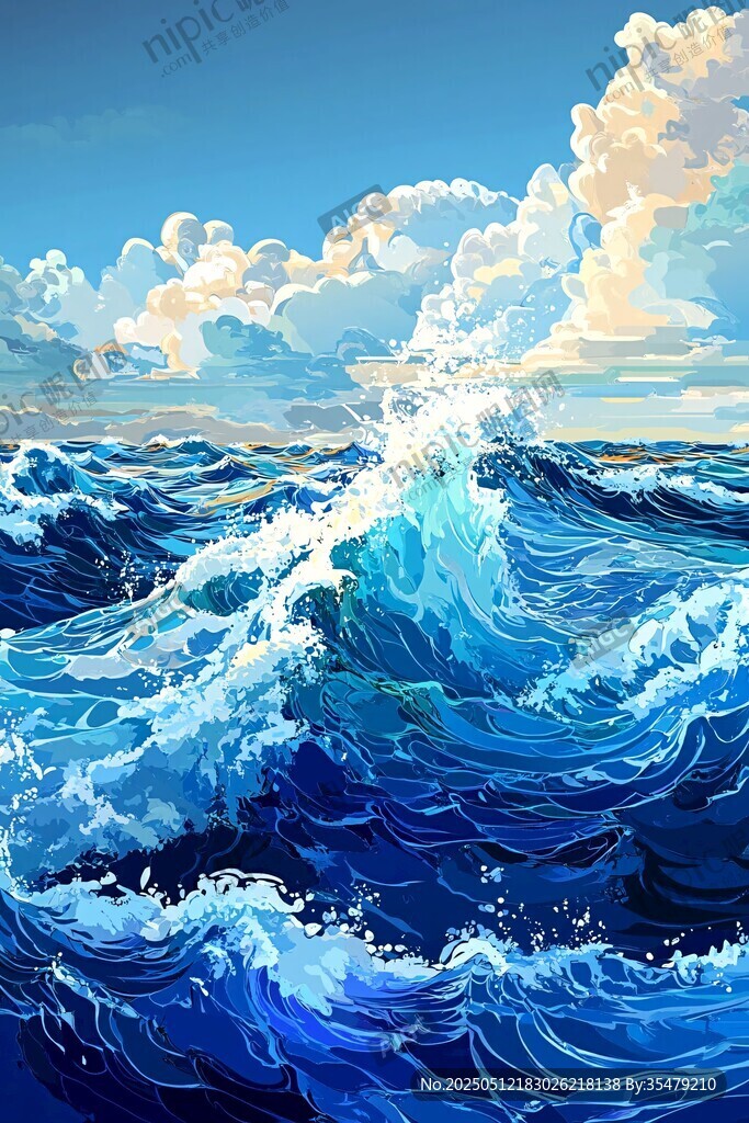 洶涌海浪與壯麗天空景觀