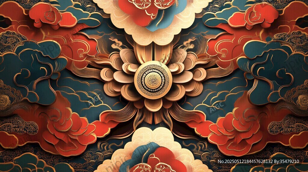 中式傳統(tǒng)花紋華麗裝飾圖案