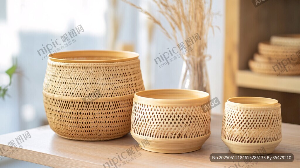 精致竹編容器 盡顯自然質(zhì)感