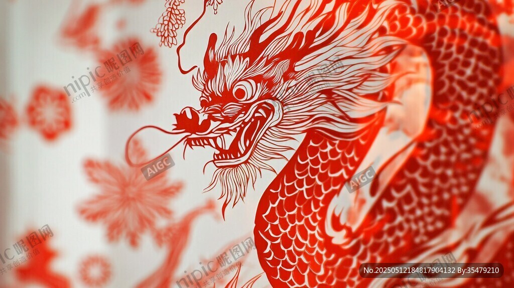 中式剪紙龍 傳統(tǒng)藝術(shù)之美