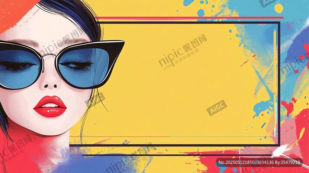 時(shí)尚墨鏡女性創(chuàng)意插畫