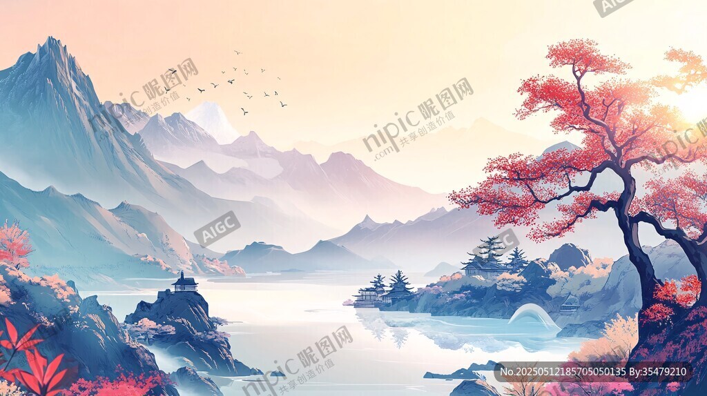 秋日山水詩(shī)意美景