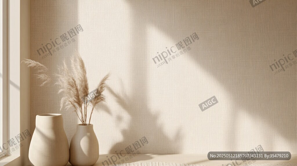 窗邊素雅花瓶與光影之美