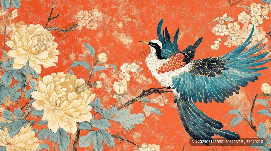 鳳棲繁花圖