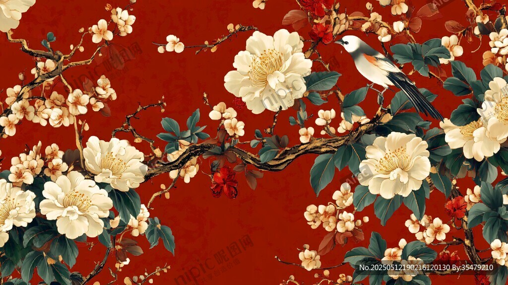 紅梅白鳥圖 中式典雅風(fēng)