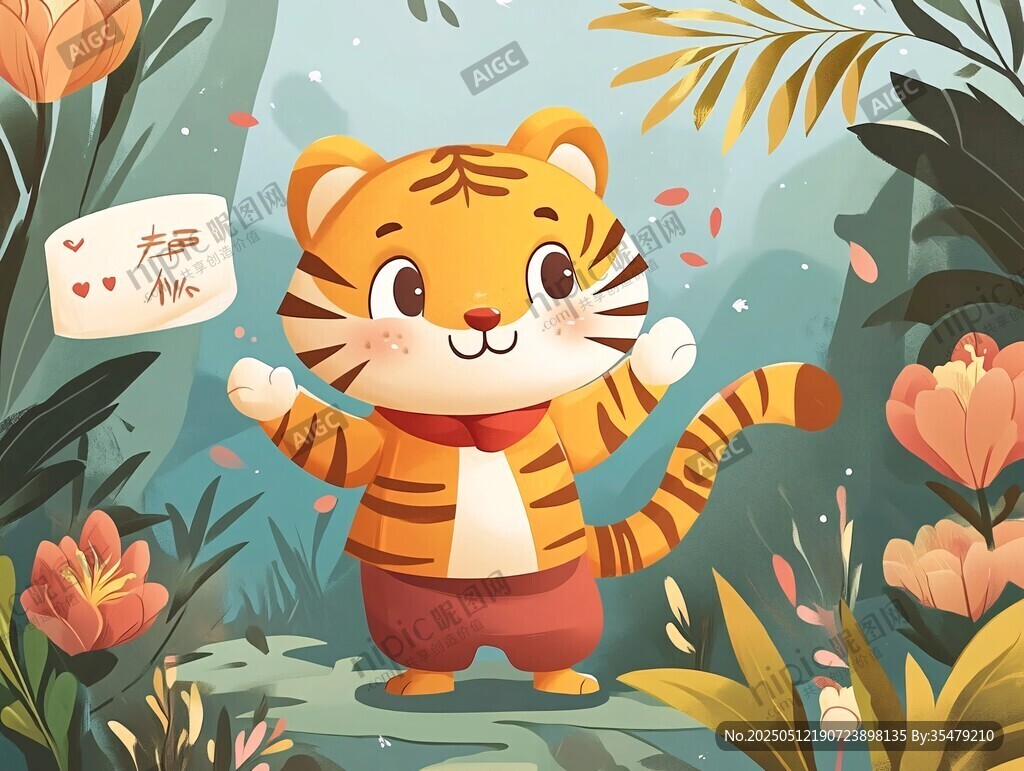 可愛小老虎送新年祝福