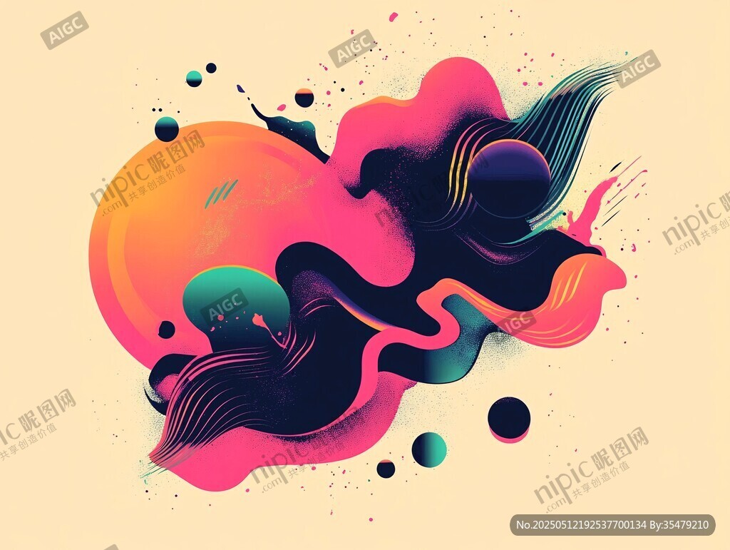 流體藝術(shù)抽象色彩插畫