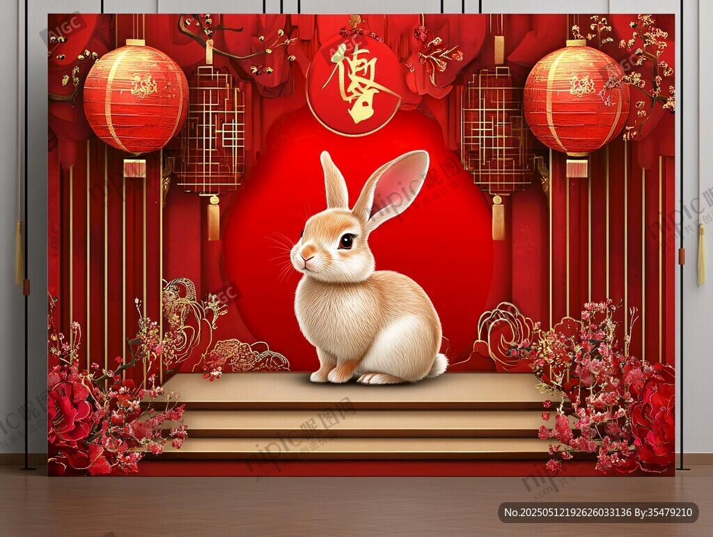 兔年喜慶場(chǎng)景裝飾圖