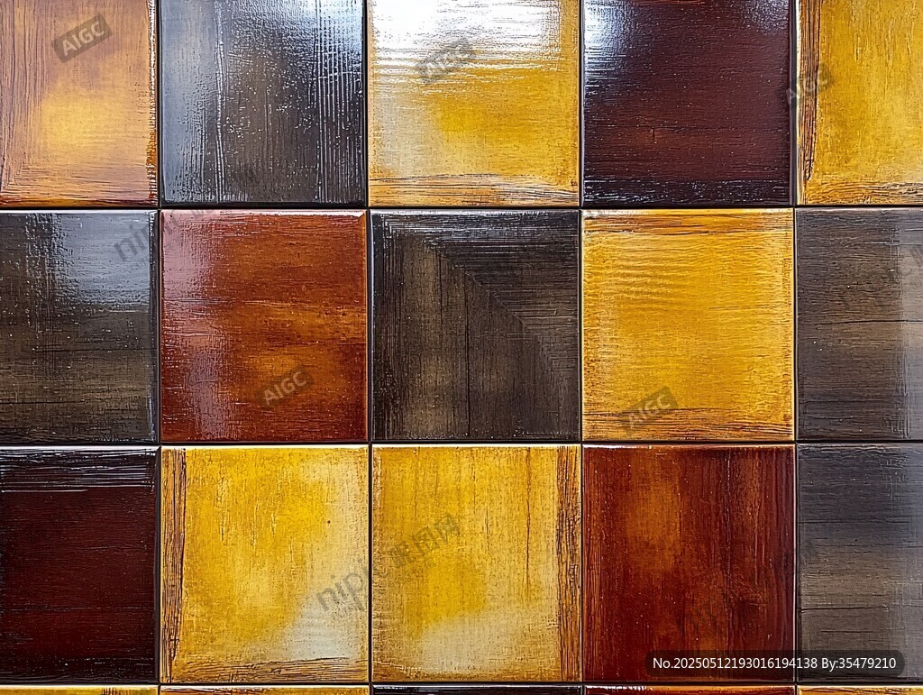 多彩木紋瓷磚拼接展示