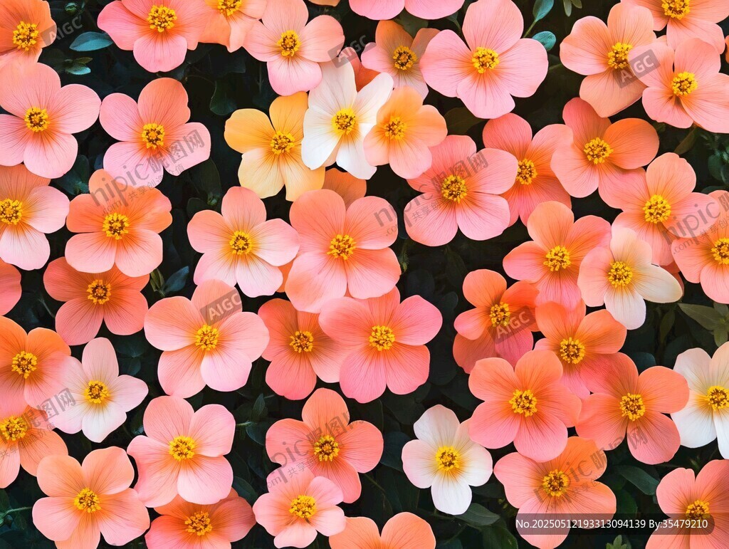 粉嫩小花綻放的美麗圖景