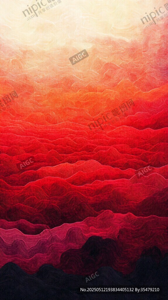 夢(mèng)幻絢麗的紅色云海景觀