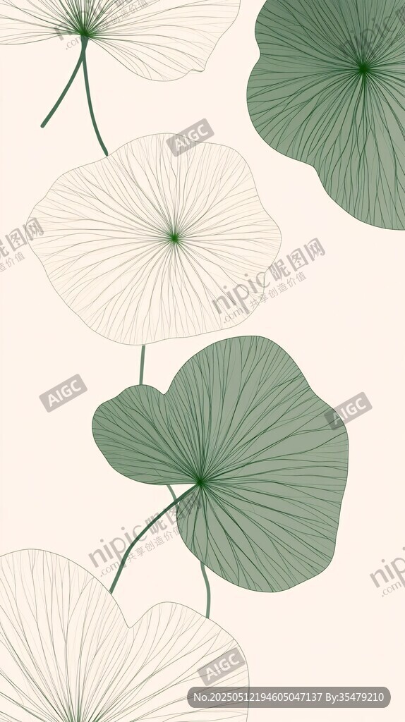 清新銀杏葉簡(jiǎn)約裝飾圖案