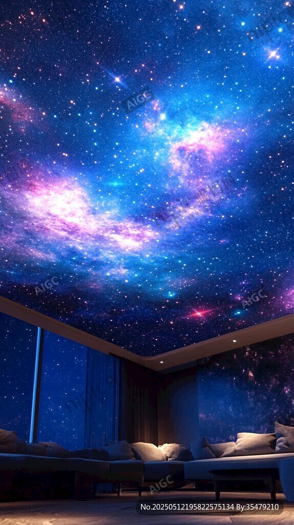 夢幻星空臥室天花板