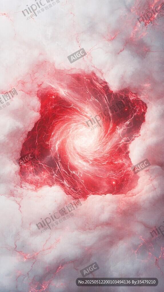紅色漩渦云景奇幻畫面