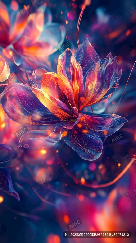 夢幻炫彩花朵綻放