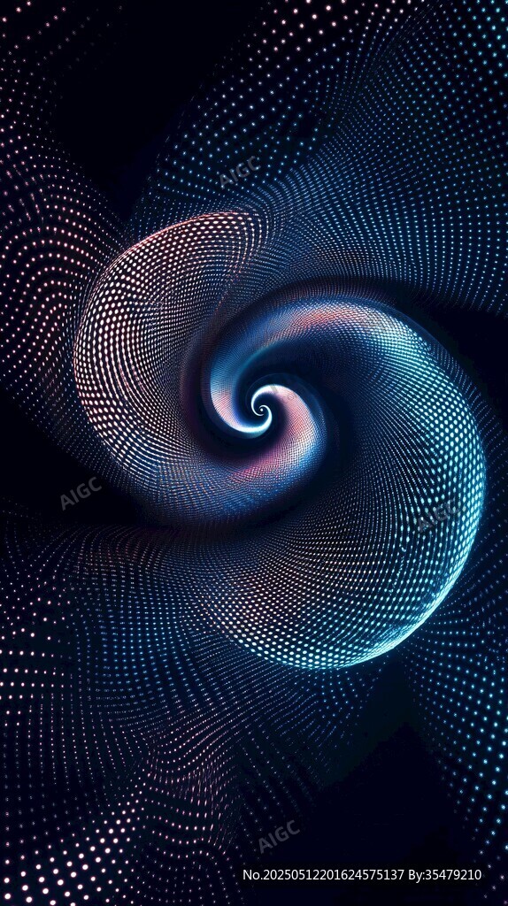 炫彩螺旋粒子科技背景圖