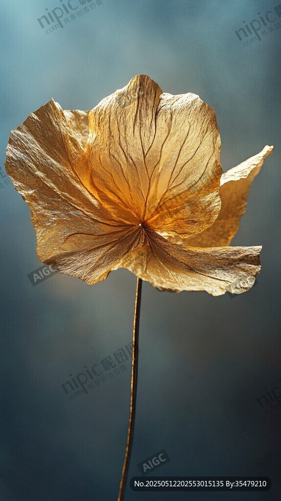 金色枯萎花朵特寫