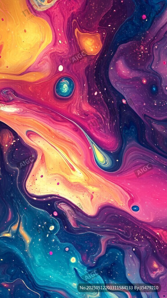 夢幻流體宇宙藝術畫面