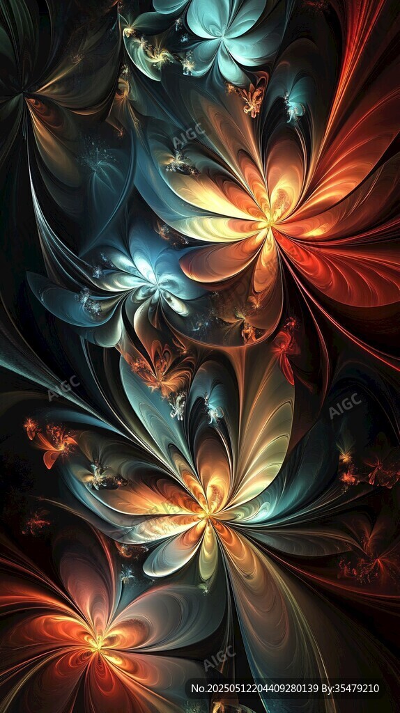 炫彩分形花朵夢幻圖案