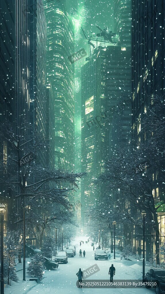 雪夜都市的奇幻光影之旅