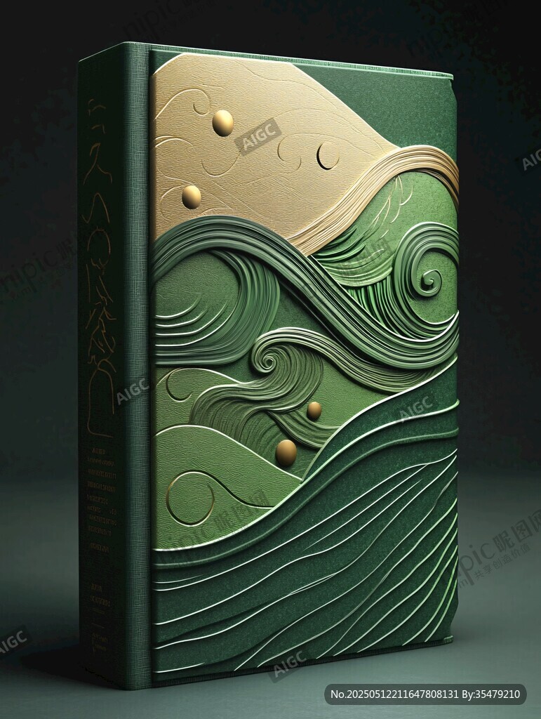 海浪紋理精裝書籍封面設計