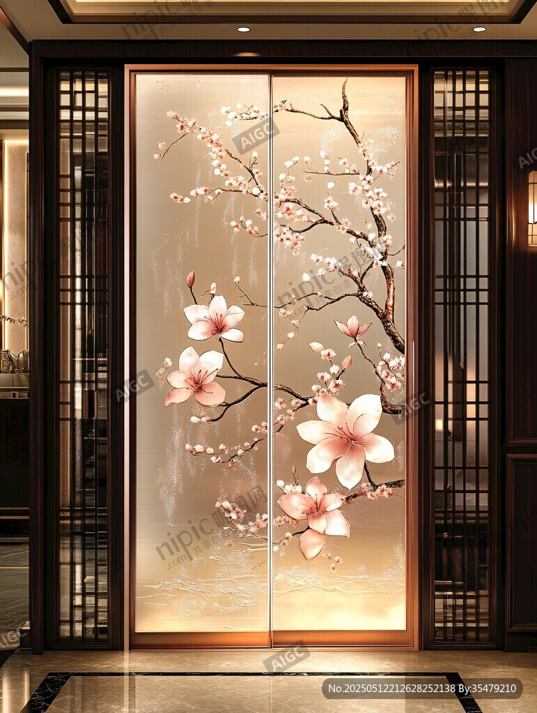 中式桃花屏風(fēng) 雅致家居風(fēng)