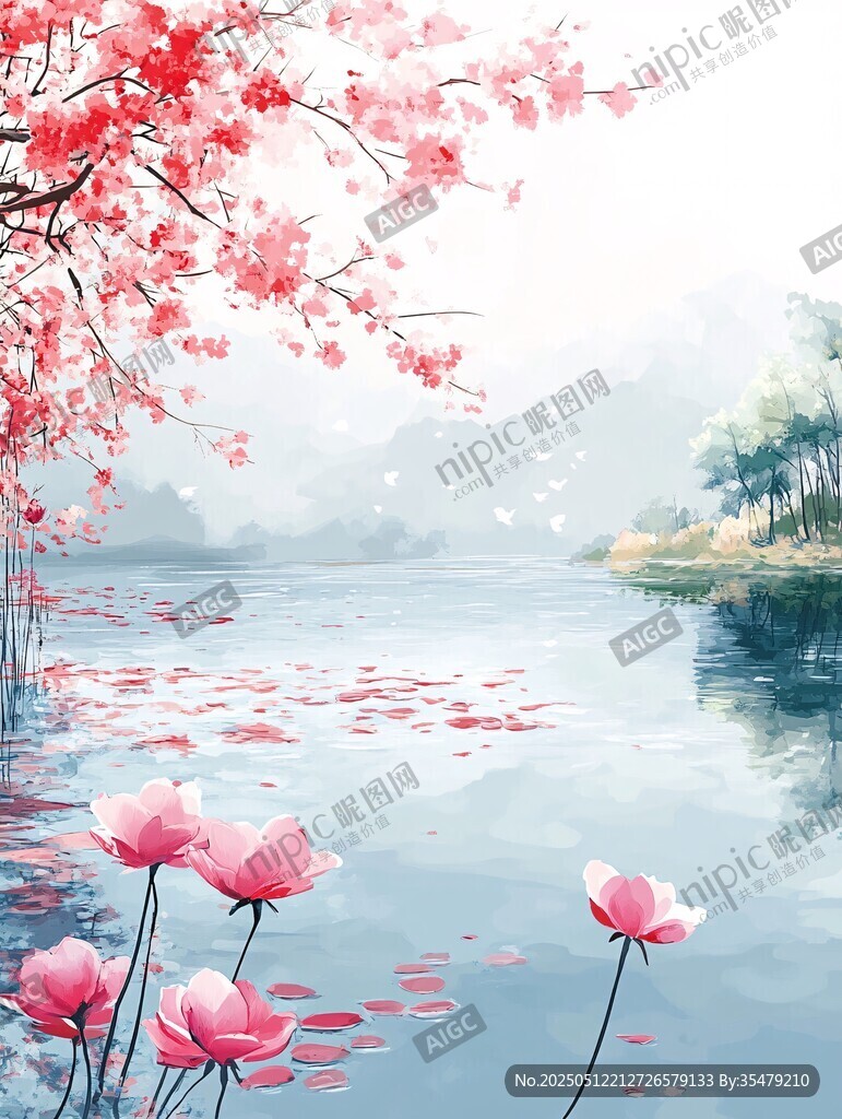 湖畔繁花盛景