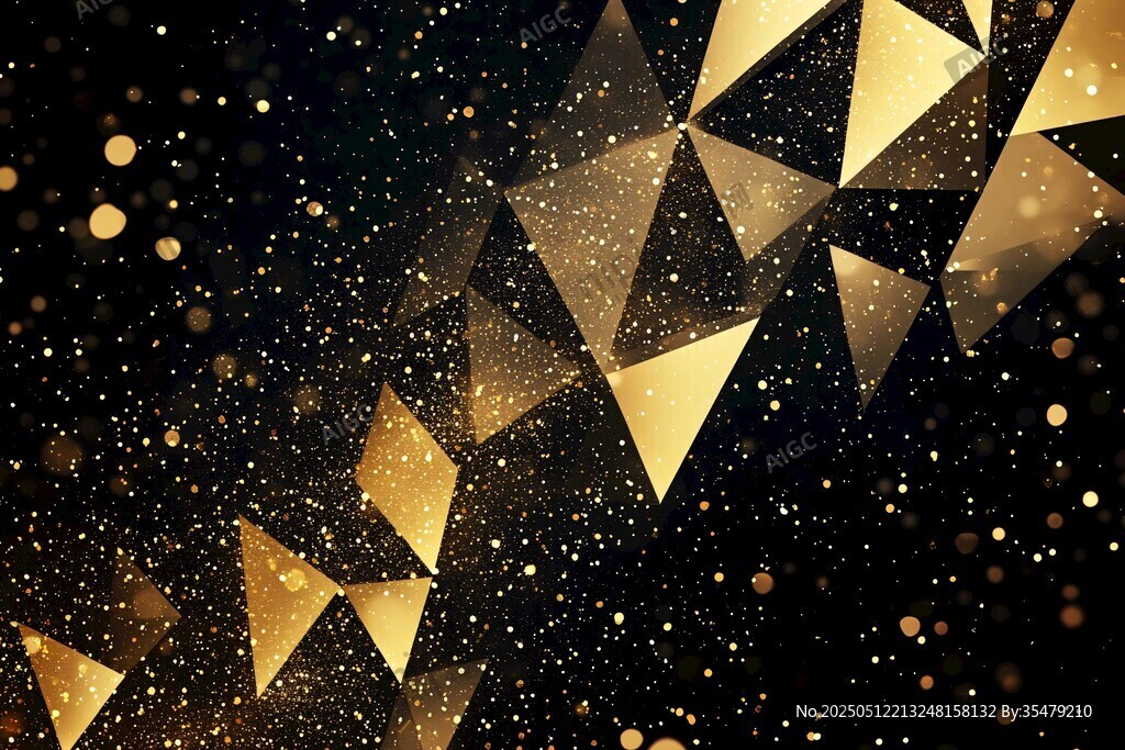 金色幾何星空炫酷背景圖