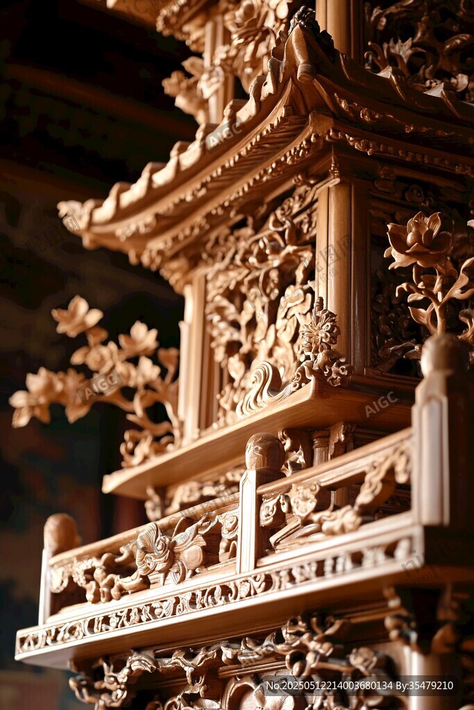 精美木雕建筑構(gòu)件細(xì)節(jié)