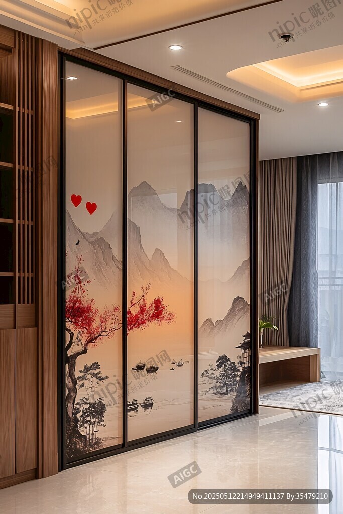 中式山水屏風(fēng)隔斷美如畫(huà)