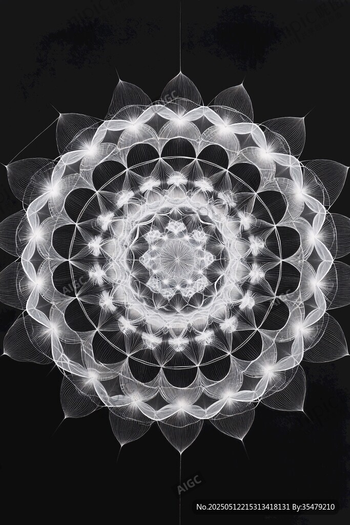 夢(mèng)幻白色立體曼陀羅圖案