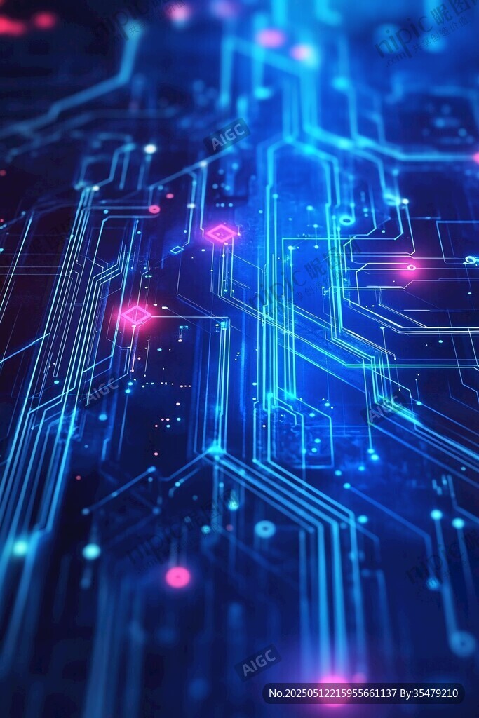 科技感電路板發(fā)光特效圖