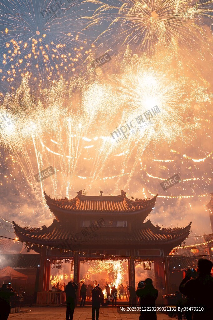 古建前絢爛煙花夜