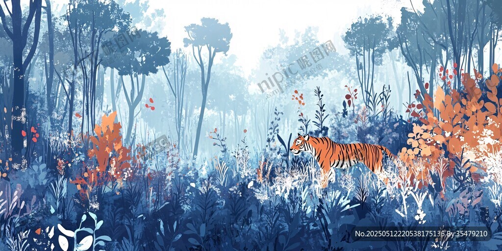 森林中的斑斕猛虎