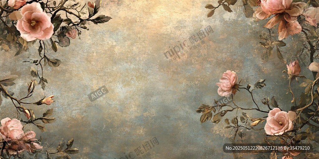復(fù)古風(fēng)玫瑰花卉背景圖