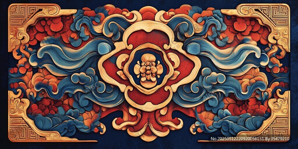 中式傳統(tǒng)浮雕風(fēng)格吉祥紋飾
