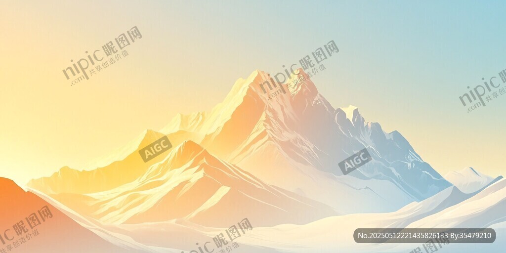 夢幻雪山日出美景