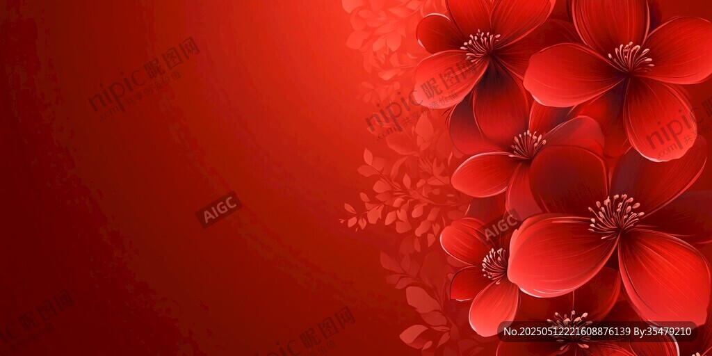 紅色花卉背景圖