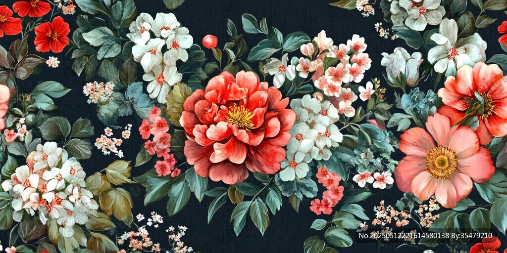 復古繁花圖案