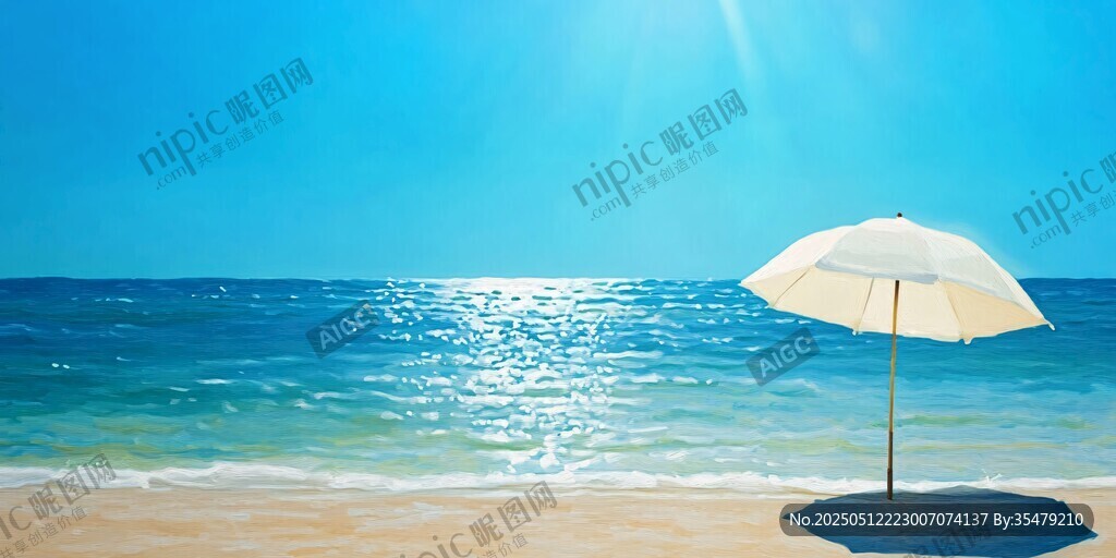 海邊遮陽傘下的愜意時光