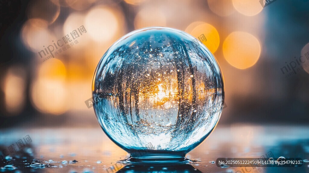 晶瑩水晶球映夢幻光影