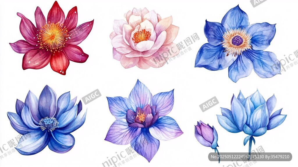 多彩手繪蓮花插畫(huà)集