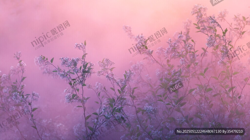 夢(mèng)幻紫調(diào)花卉晨曦美景