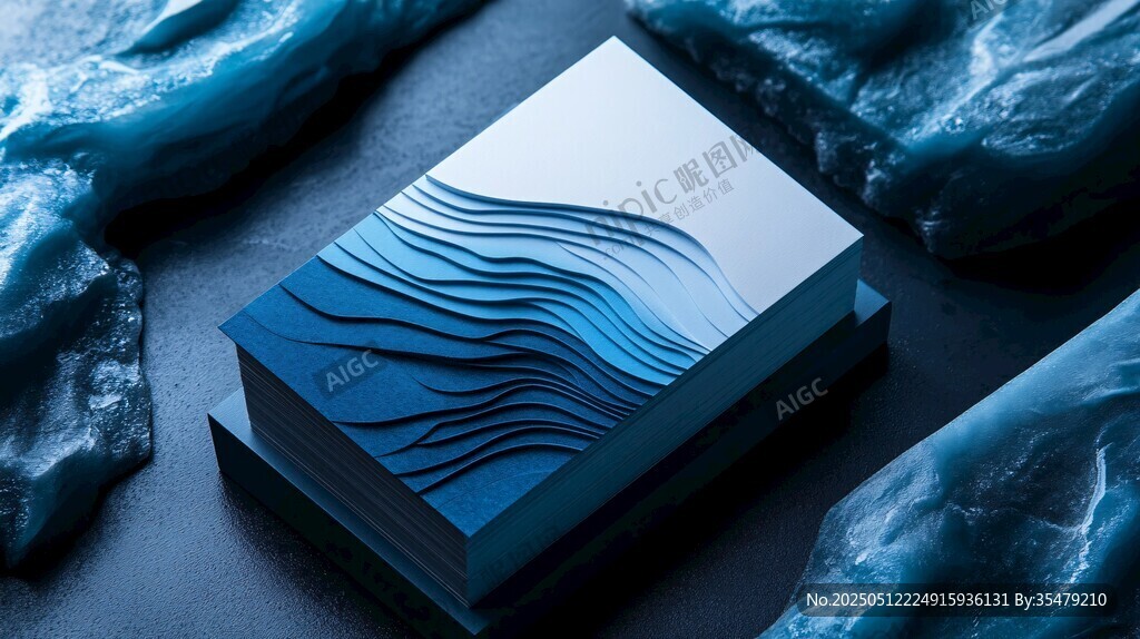 海浪紋理名片設(shè)計(jì)展示