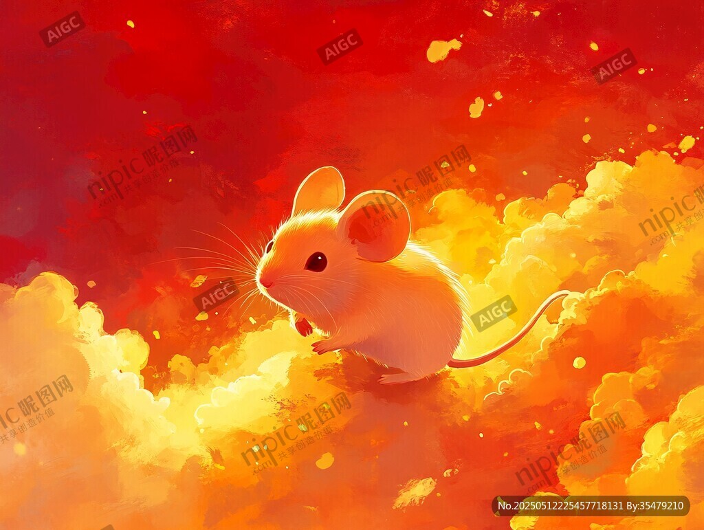 金鼠踏云圖