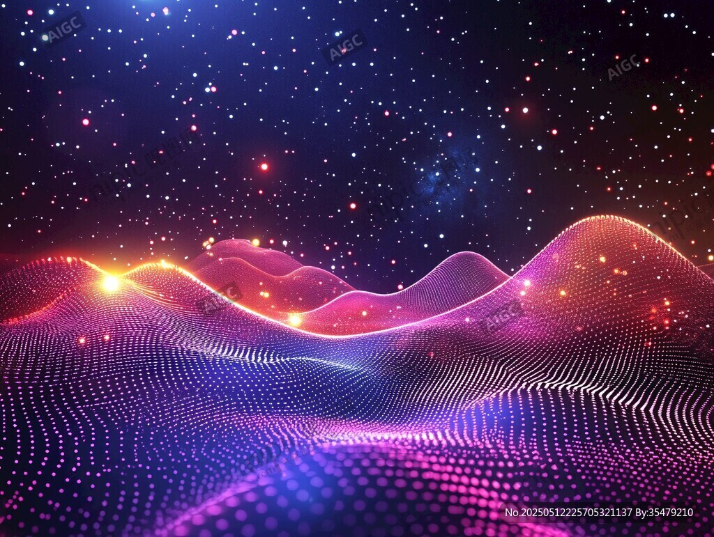 夢(mèng)幻星空下的炫彩波點(diǎn)世界
