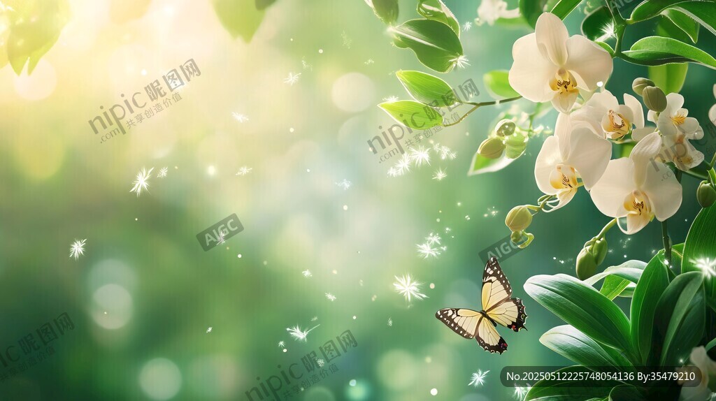 春日蝶舞蘭花間