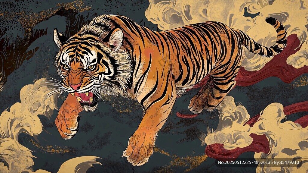 猛虎騰云圖