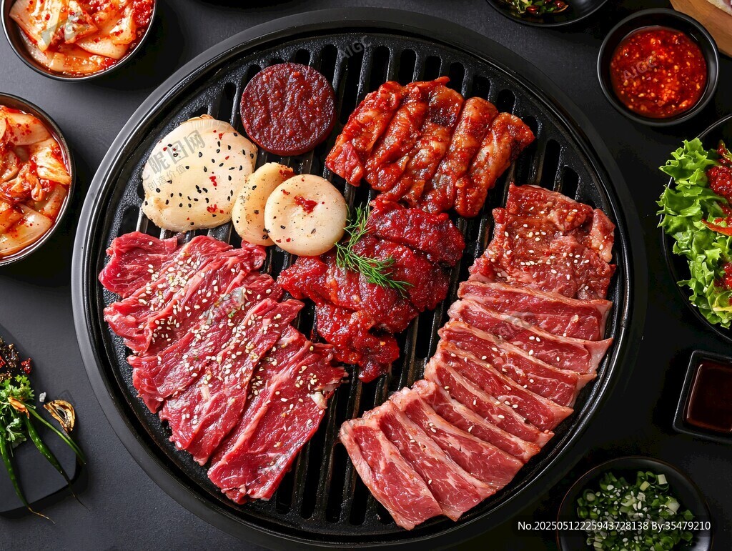 韓式烤肉拼盤(pán)多樣美味