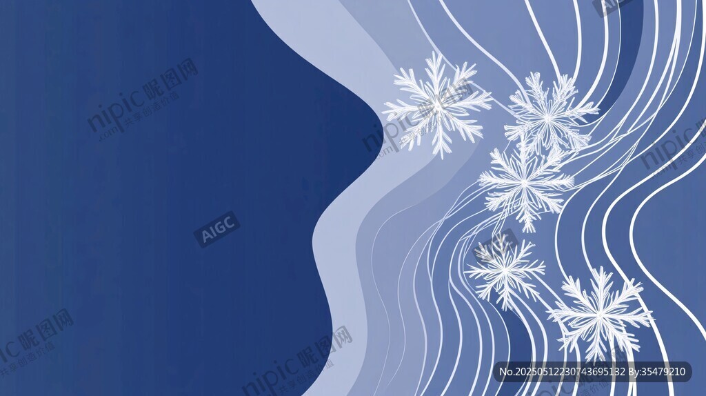 藍調雪花波浪背景圖